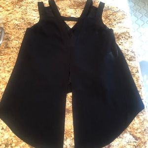 BCBG Maxazria Classy Black Slit back v-neck top